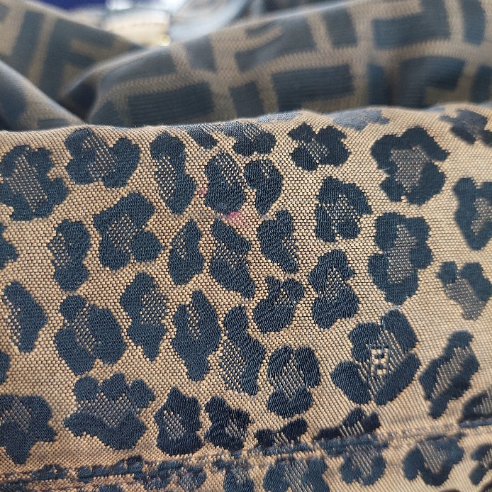 Fendi Canvas Monogram & Cheetah Print Hobo Bag | Pre Loved |