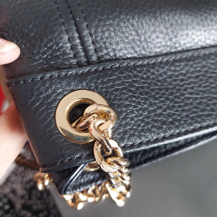 Michael Kors Black Pebbled Leather Jet Set Chain Shoulder Bag | Pre Loved |