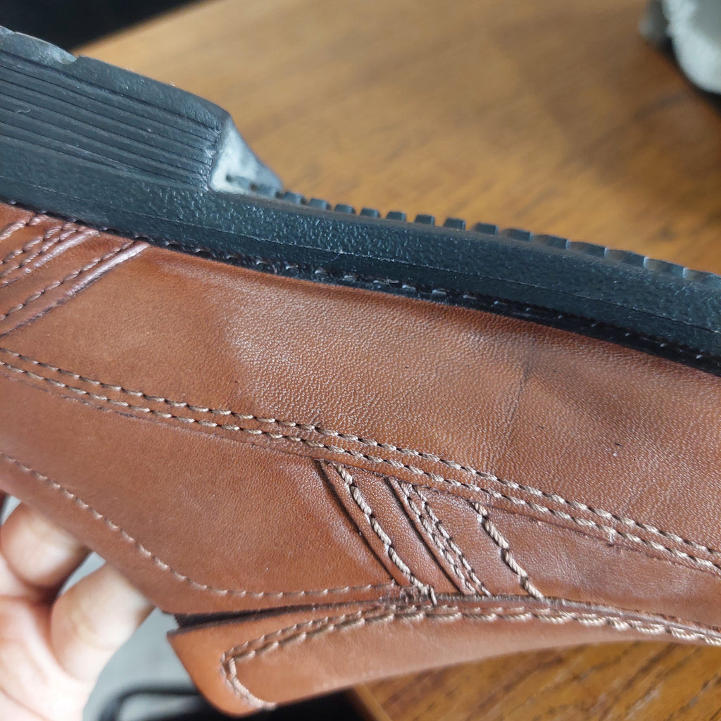 Rock Leader Men's Brown 2 Bike Toe Slip On Shoes | Gently Used |