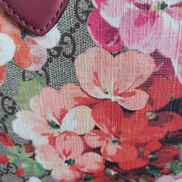 Gucci Pink/Beige GG Supreme Canvas Medium Blooms Boston Bag | Gently Used |