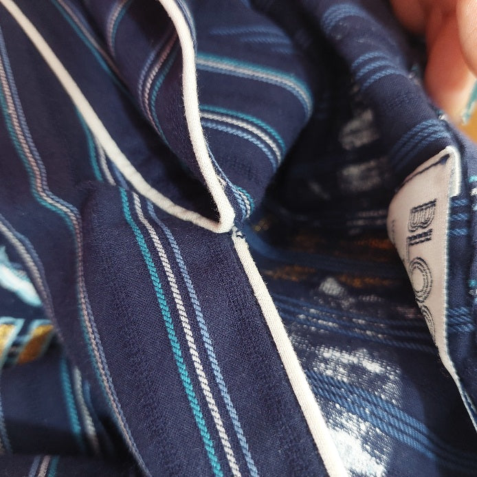 Blocked Dark Blue Striped Bee Printed Kurta | Pre Loved |