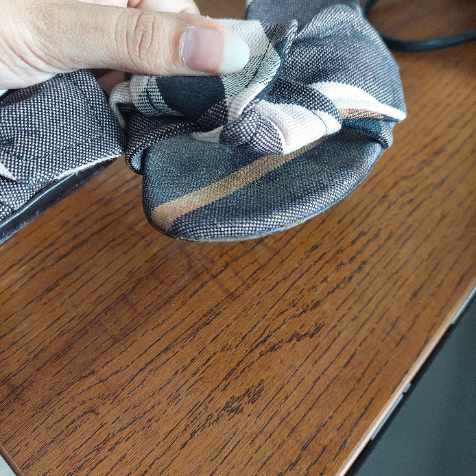 Burberry Checked Canvas Bow Embellished Heel Sandals | Pre Loved |