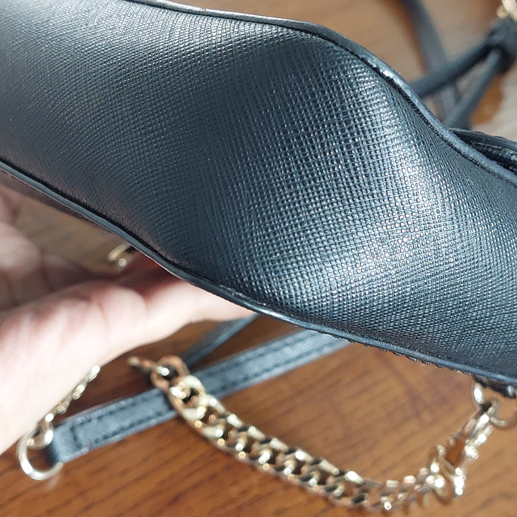 Michael Kors Black Tina Leather Clutch Crossbody and Detachable Wallet Bag | Pre Loved |