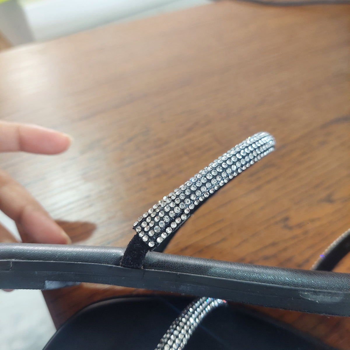 Gianni Binni Black Rhinestone Sandals | Like New |