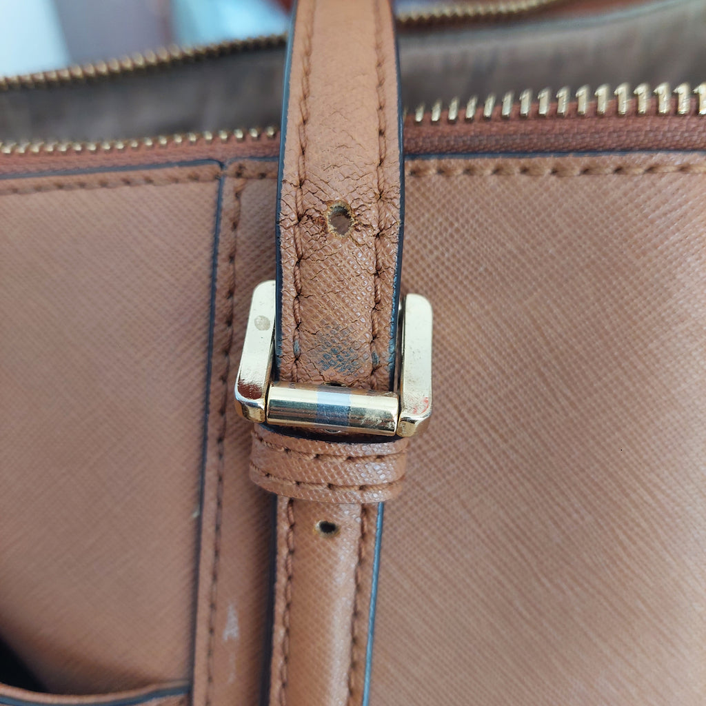 Michael Kors Tan Saffiano Leather Jet Set Top-zip Tote | Pre Loved |