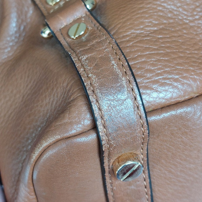 Michael Kors Brown Leather Buckle Strap Top Handle Bag | Pre Loved |