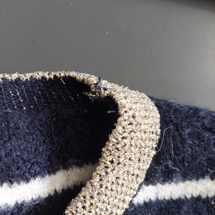 Marks & Spencer Navy & Cream Striped Sweater | Pre Loved |