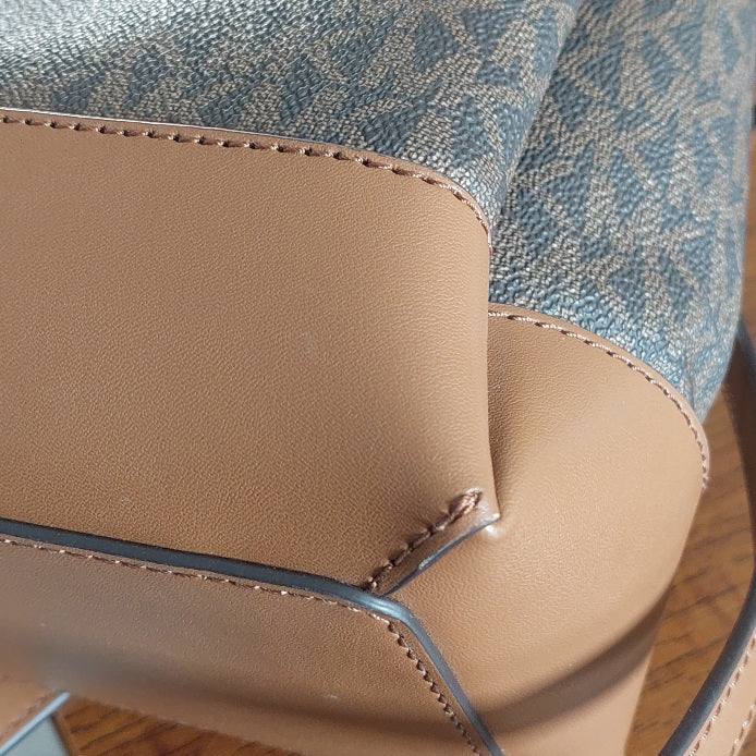 Michael Kors Brown Signature Leatherette Reed Satchel Bag | Gently Used |