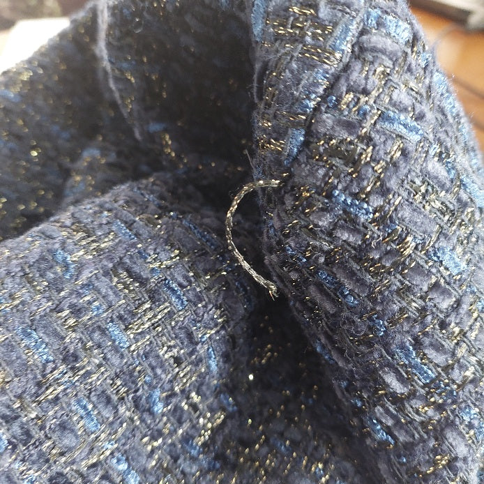 Christian Lacroix Navy Tweed Embellished Crop Jacket | Pre Loved |