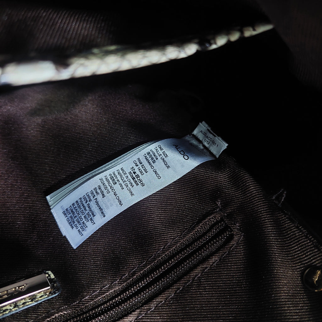 Aldo Black Leatherette Caraever Satchel Bag | Like New |