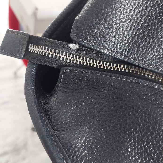 Coach Black Pebbled Leather “Meadow” Shoulder Bag | Pre Loved |