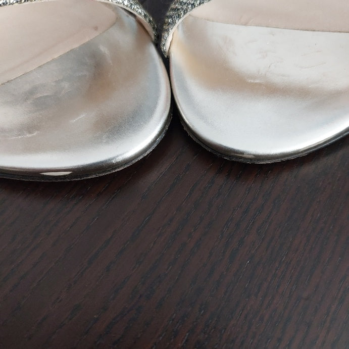 Jimmy Choo Gold Glitter Leather Heels | Pre Loved |