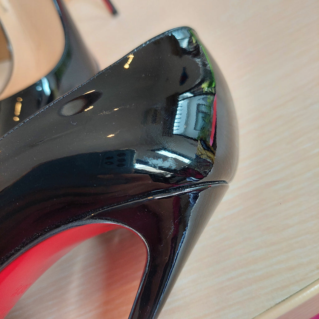 Christian Louboutin Black Patent Calf Leather 'So Kate' Stiletto Pumps | Pre Loved |
