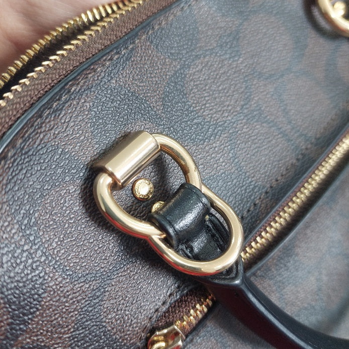 Coach Katy Signature Coated Canvas Leather Dome Handbag | Pre Loved |