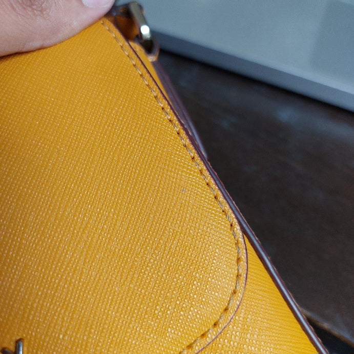 DKNY Mustard Leather Crossbody Bag | Gently Used |