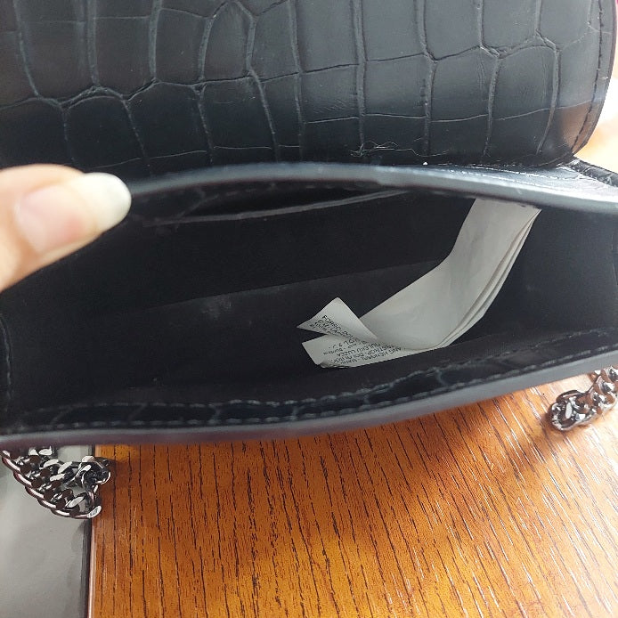 Zara Black Crocodile Patterned Faux Leather Mini City Crossbody Bag | Pre Loved | - Secret Stash