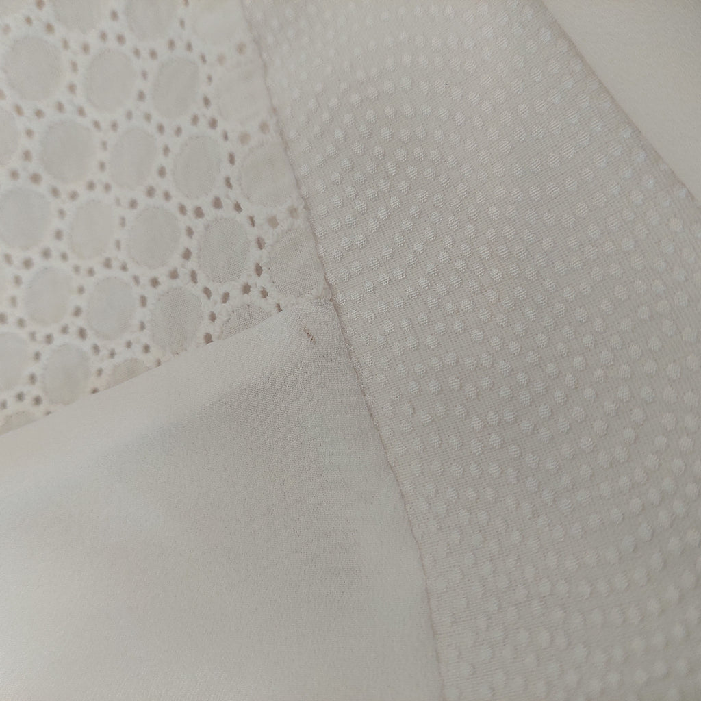 Calvin Klein White Textured & Lace Top | Pre Loved |