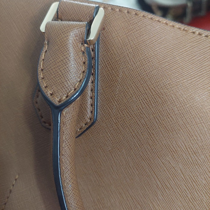 Michael Kors Brown Greenwich Sienna Large Saffiano Leather Bag | Pre Loved |