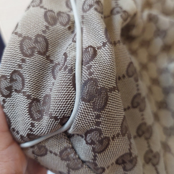 Gucci Beige Sukey Monogram Canvas With Leather Trim shoulder bag | Pre Loved |