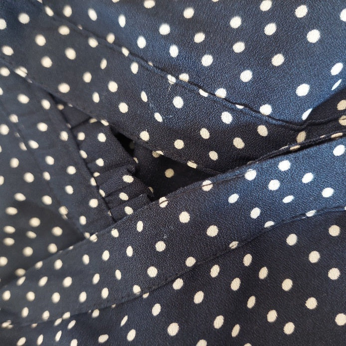 H&M Navy & White Polka Dot Top | Pre Loved |