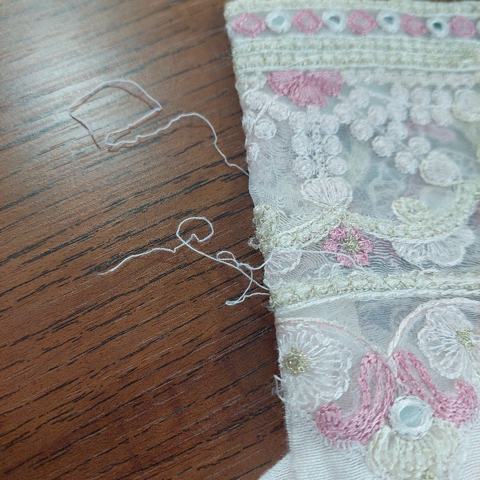 Threads & Motifs Light Pink Mirror Embroidered Outfit (3 Pieces) | Gently Used |