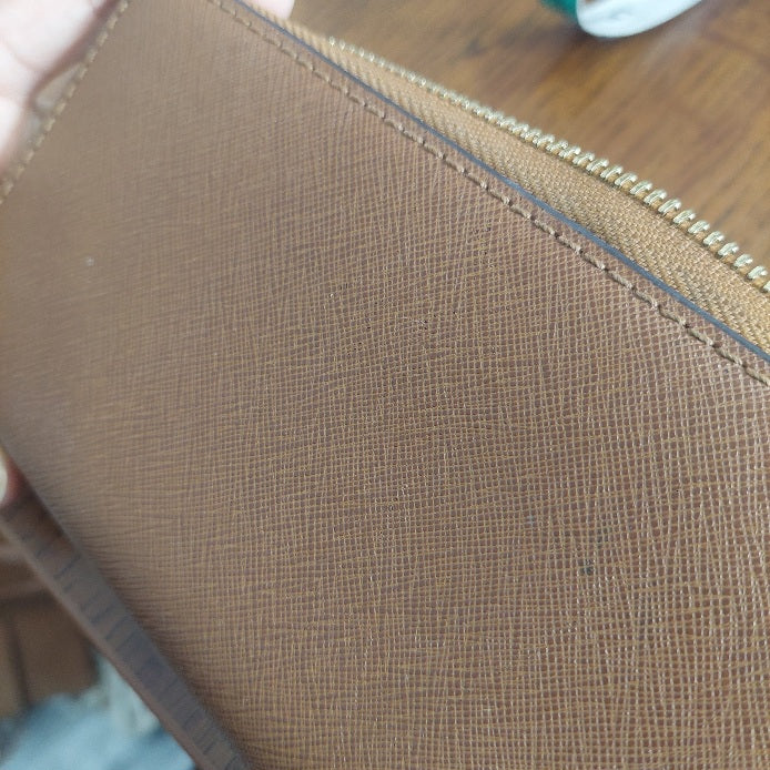 Michael Kors Tan Saffiano Leather Zip-Around Wallet | Pre Loved |