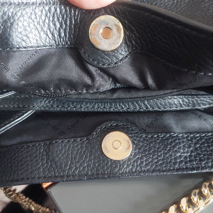 Michael Kors Black Pebbled Leather Jet Set Chain Shoulder Bag | Pre Loved |