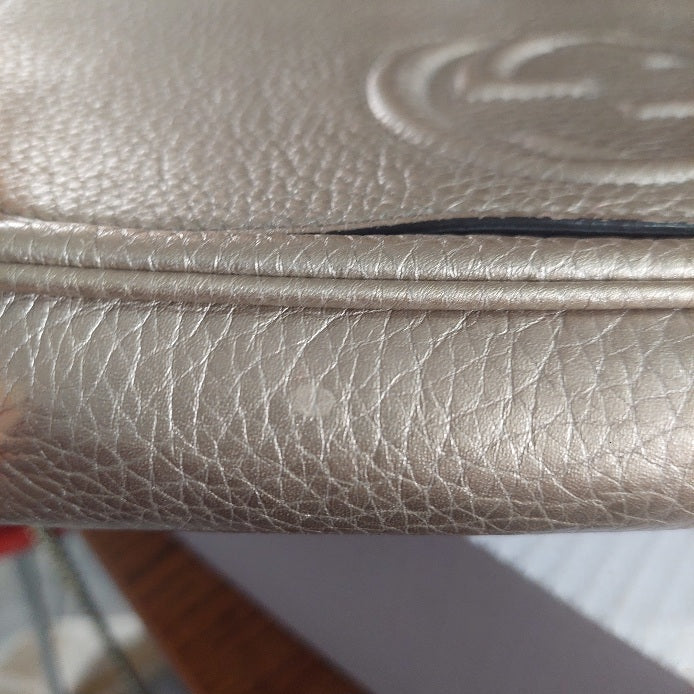 Gucci Gold Pebbled Leather Soho Chain Flap Bag | Pre Loved |