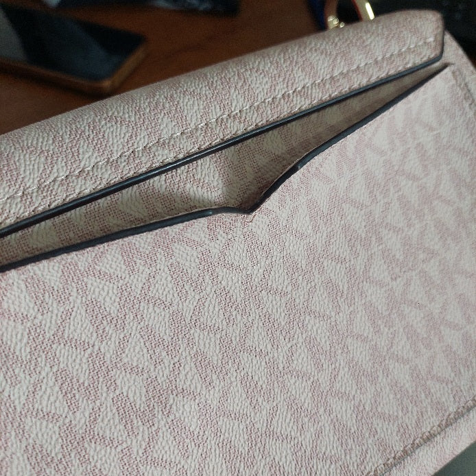 Michael Kors Ballet Pink Leatherette & Canvas Monogram Lita Crossbody Bag | Gently Used |