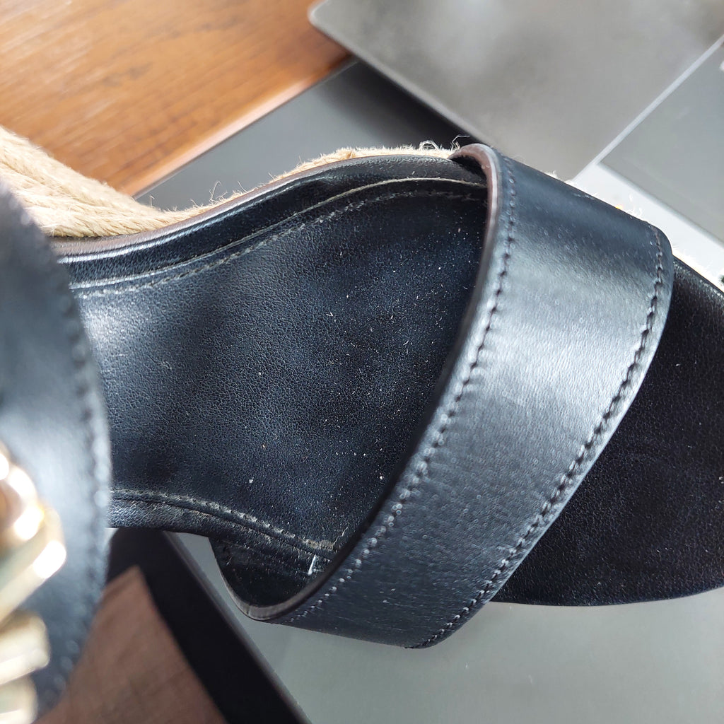 Michael Kors Black Leather Farrah Wedges | Gently Used |