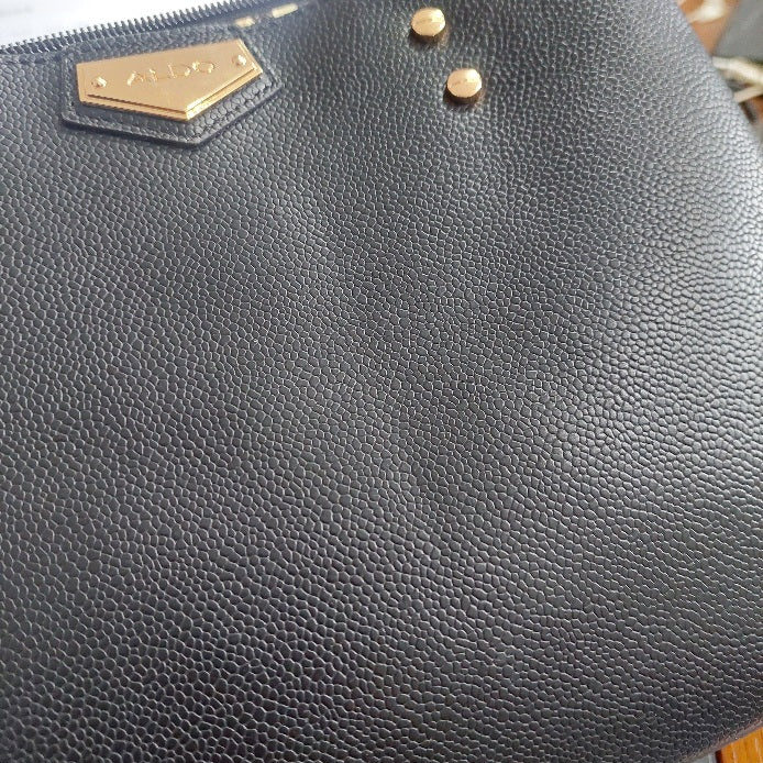 Aldo Black Leatherette Caraever Satchel Bag | Like New |
