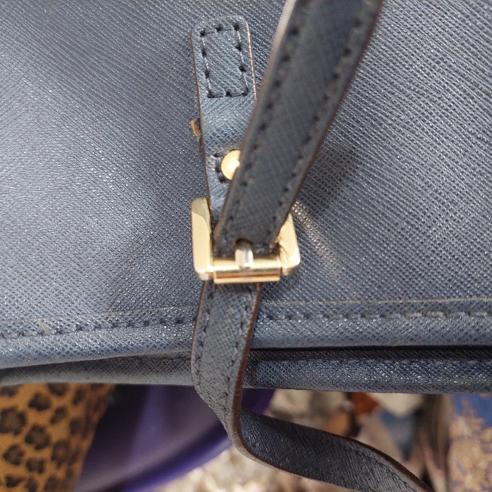 Michael Kors Navy Leather Handbag | Pre Loved |