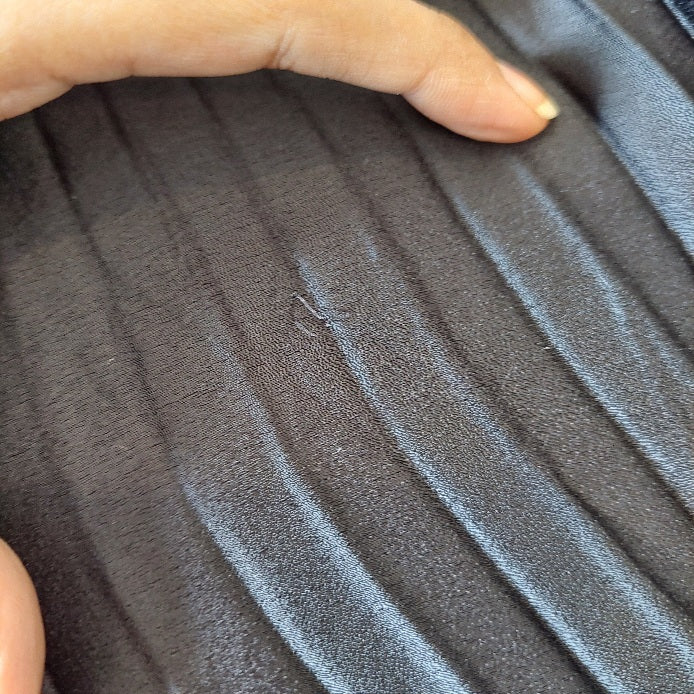 H&M Black Pleated Satin Midi Skirt | Gently Used |