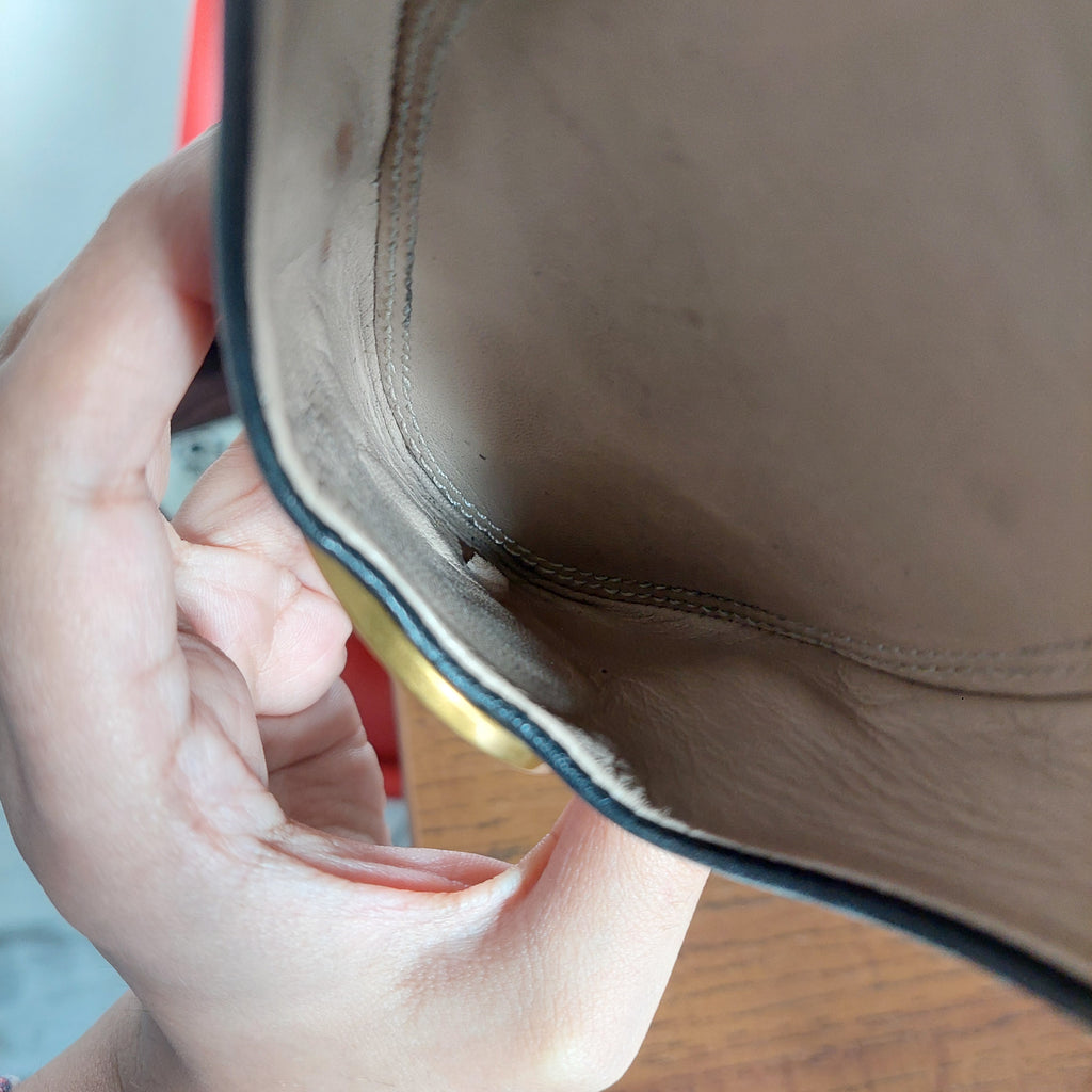 Tory Burch Black Leather Chelsea Cap-Toe Ballet Flats | Pre Loved |