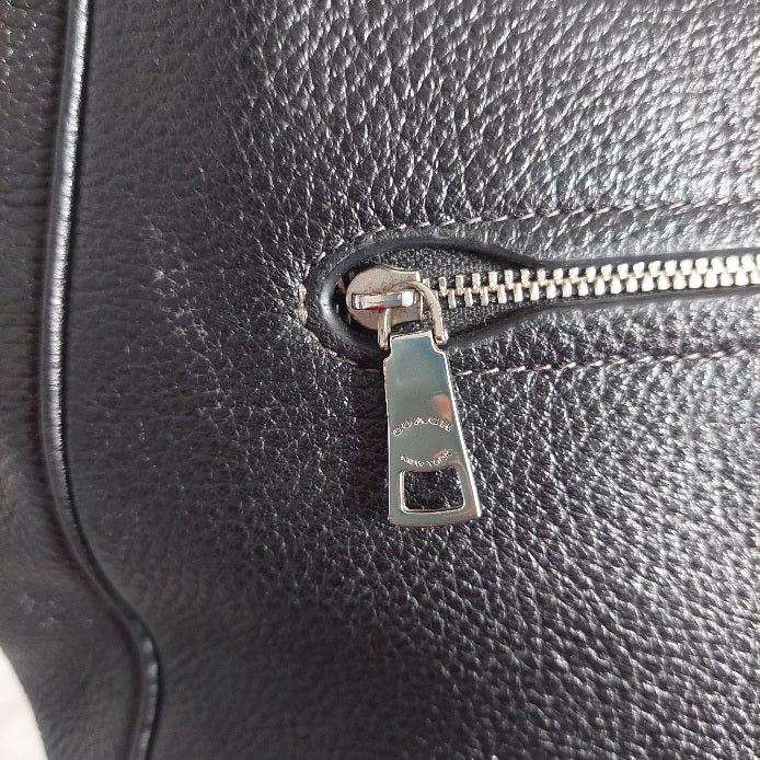 Coach Black Pebbled Leather “Meadow” Shoulder Bag | Pre Loved |