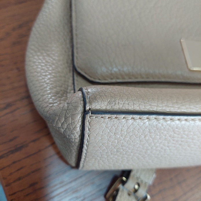 Michael Kors Beige Callie Leather Crossbody Bag | Pre Loved |