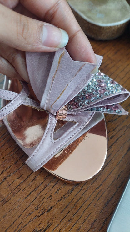 Ted Baker Pink Arayi Bow Crystal Heel Sandals | Pre Loved |