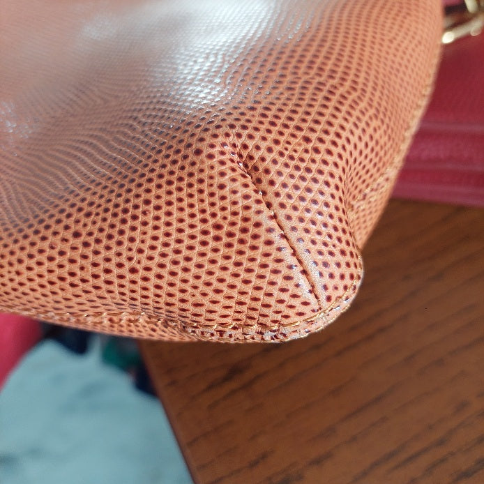 Jafferjees Orange Leather Small Shoulder Bag | Gently Used |
