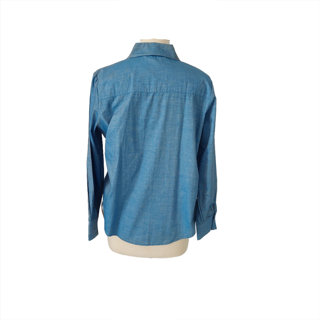 ZARA Blue with Rhinestone Collar Shirt | Brand New |