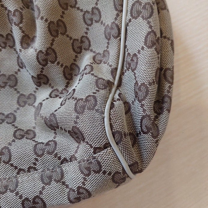 Gucci Beige Sukey Monogram Canvas With Leather Trim shoulder bag | Pre Loved |