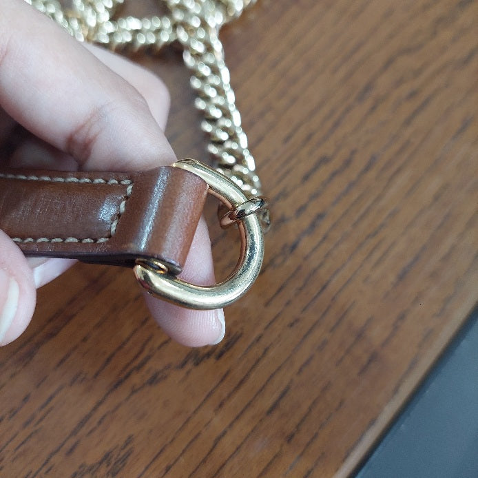 Gucci Brown/Beige GG Supreme Canvas and Leather Mini Chain Bag | Gently Used |