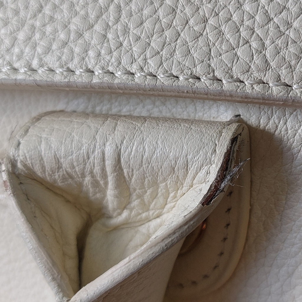 Jimmy Choo Cream Leather Small Rosalie Satchel Bag | Pre Loved |