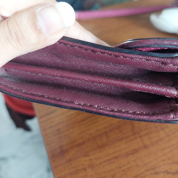 Kate Spade Burgundy Leather Wesley Place Natalie Crossbody Bag | Pre Loved |