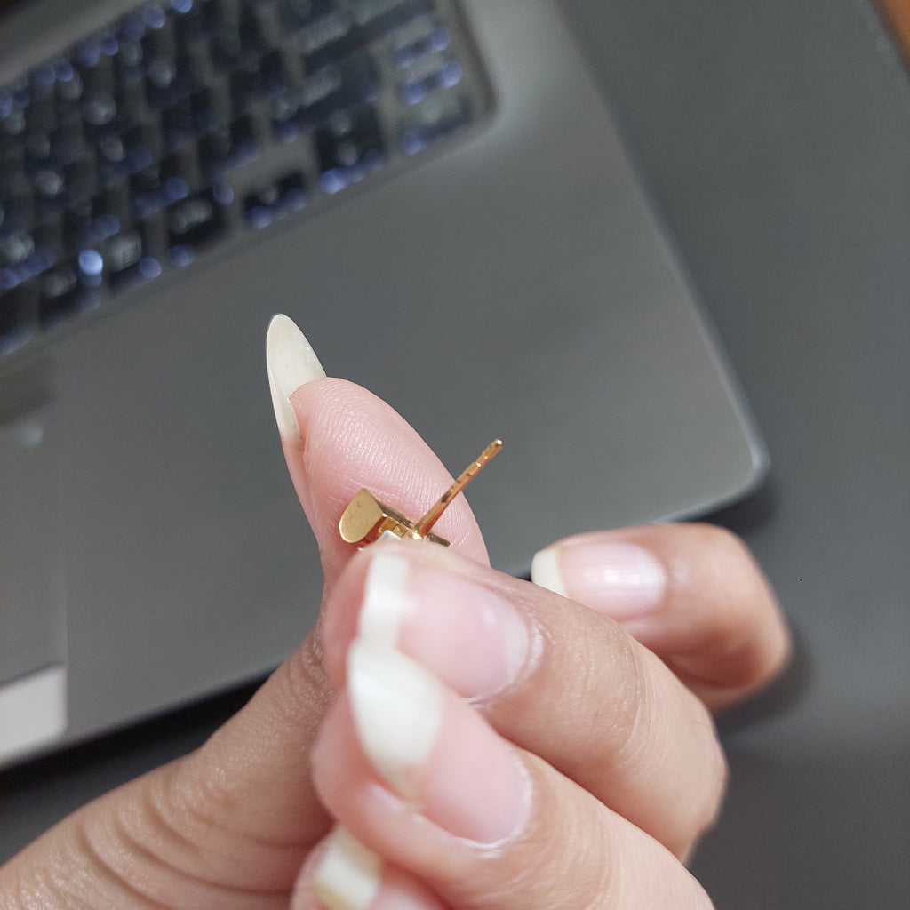 Louis Vuitton Gold V Stud Earrings | Gently Used |