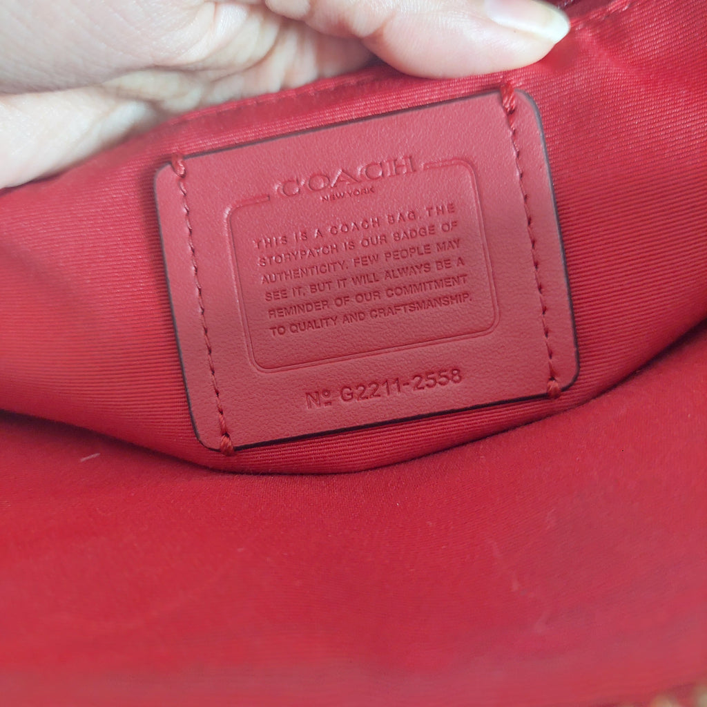 Coach Brown/Red Canvas & Leather Katy Signature Dome Satchel Bag | Pre Loved |