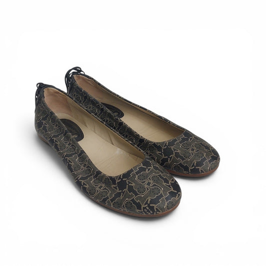 Celine Black And Grey Tourbillon Ballerina Flats | Pre Loved |