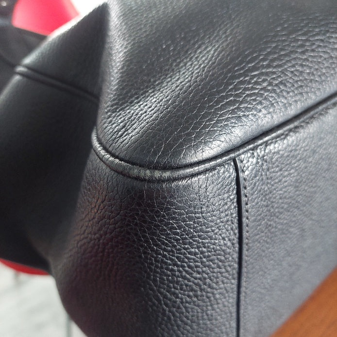 Coach Black Pebbled Leather “Meadow” Shoulder Bag | Pre Loved |