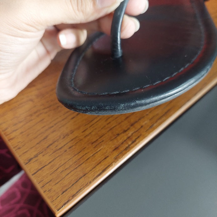 Tory Burch Black Leather 'Miller' Sandals | Pre Loved |