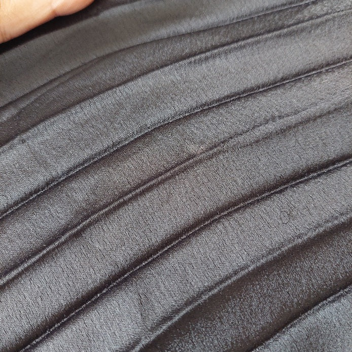 H&M Black Pleated Satin Midi Skirt | Gently Used |