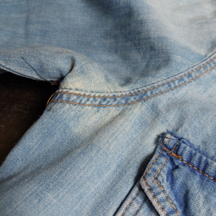&Denim By H&M Light Blue Faded Summer Demin Button Down Shirt | Pre Loved |